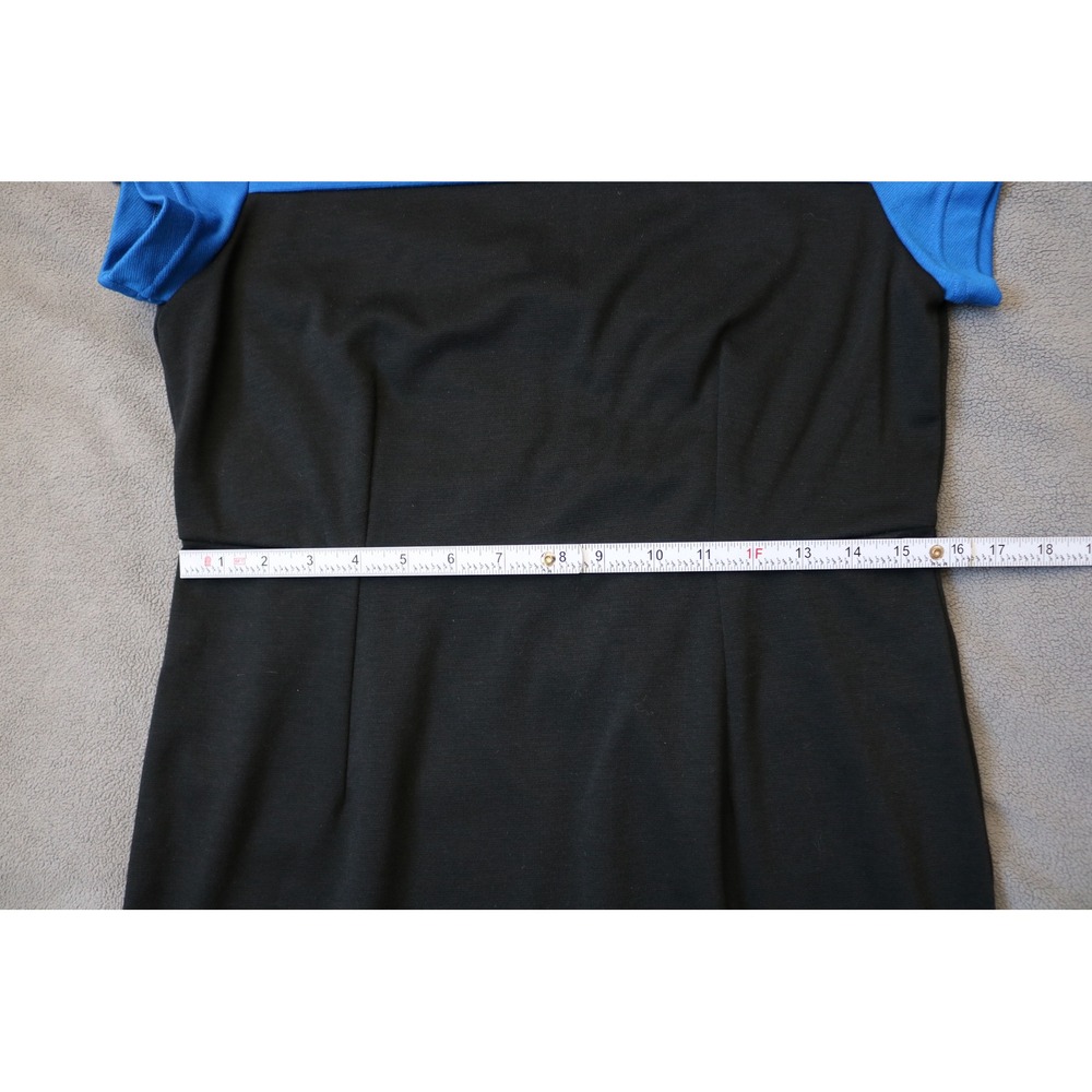 DKNYC Colorblock Sheath Dress Women Small Black Blue Green Short Sleeve Zip Back - Picture 5 of 13